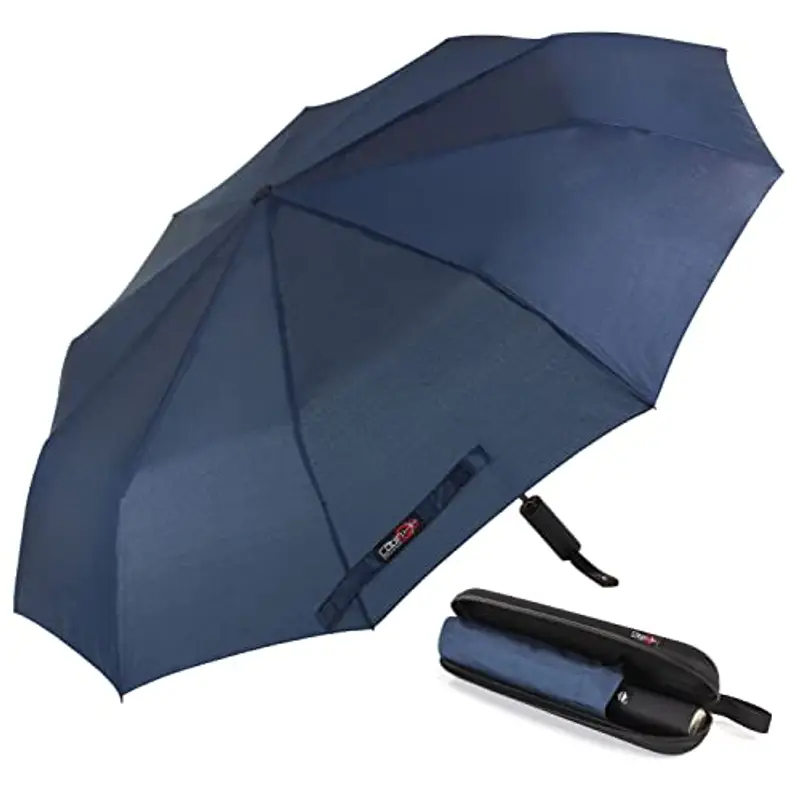 Ombrello Portatile Automatico Antivento, CABIN GO 4450 Ombrello Pieghevole Compatto Resistente Leggero con Custodia