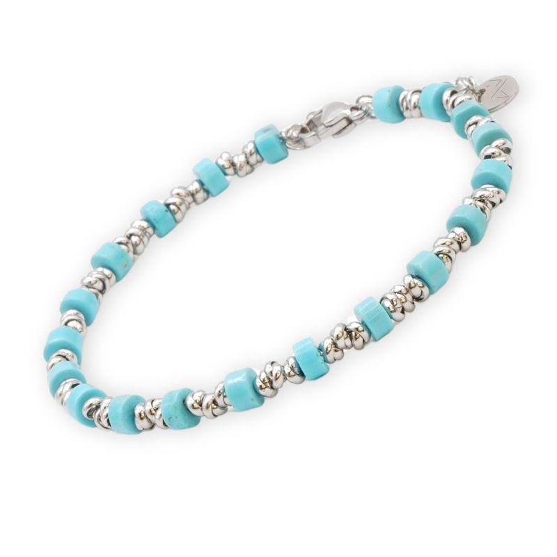 OMI® Bracciale Uomo Acciaio Pietre Multicolore