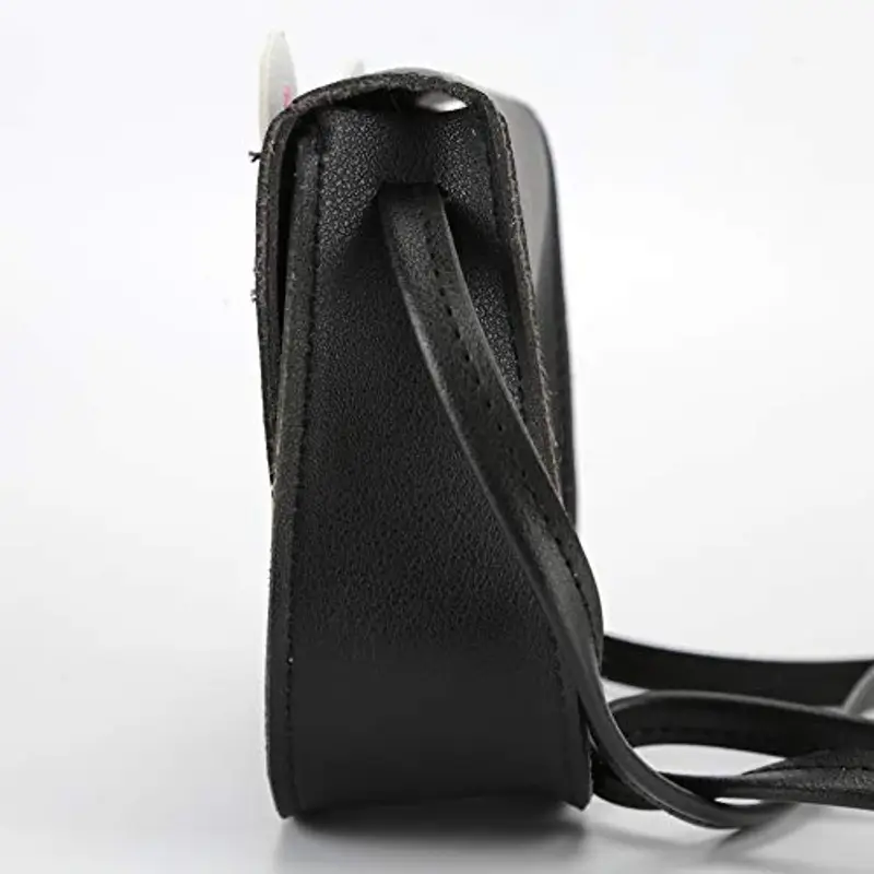 Ondeam Piccolo coniglio orecchio Bow Crossbody Purse, PU spalla borsa per bambini ragazze Toddlers(Black) miniatura 3