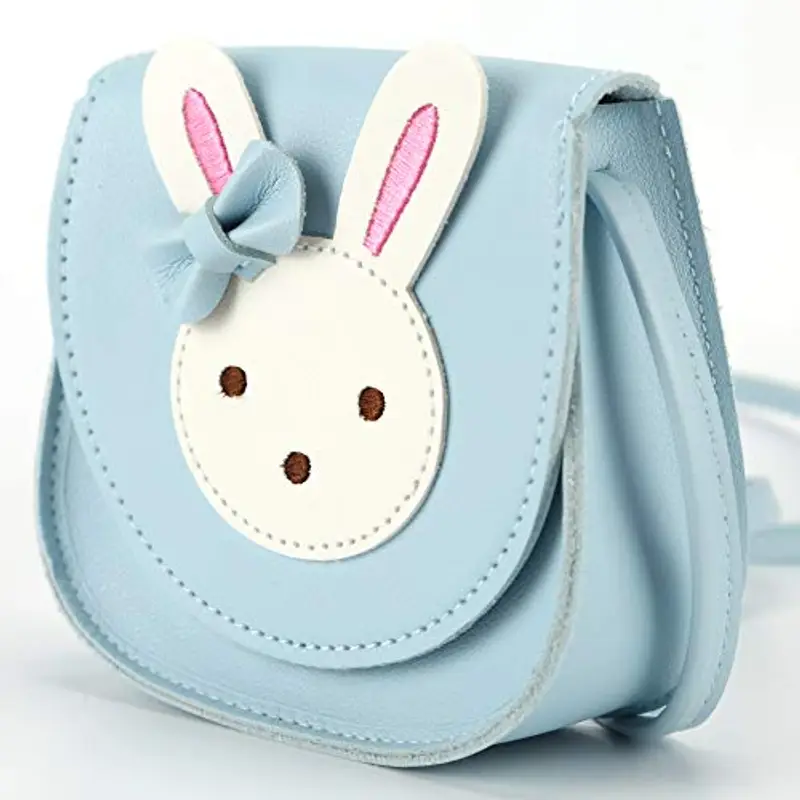 Ondeam Piccolo coniglio orecchio Bow Crossbody Purse, PU spalla borsa per bambini ragazze Toddlers(Blue) miniatura 2