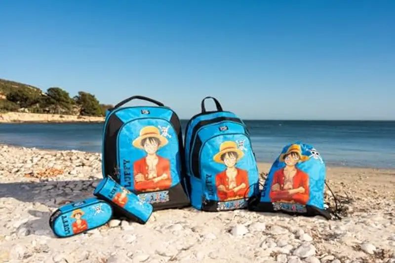 ONE PIECE - Astuccio Scuola Ufficiale One Piece, Astuccio 3 Scomparti Bambini e Bambine con Set Cancelleria, Penna miniatura 2