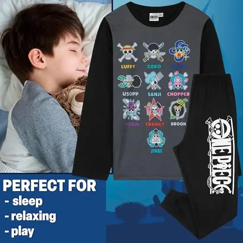 One Piece Pigiami Ragazzo Nero 3366995 miniatura 2