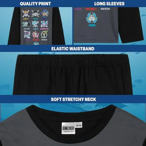 One Piece Pigiami Ragazzo Nero 3366995 miniatura 3