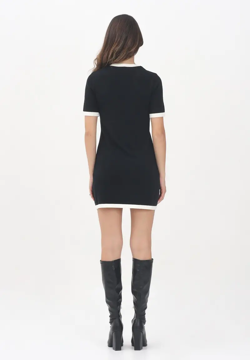 ONLY Abito corto nero da donna con profili in bianco miniatura 3