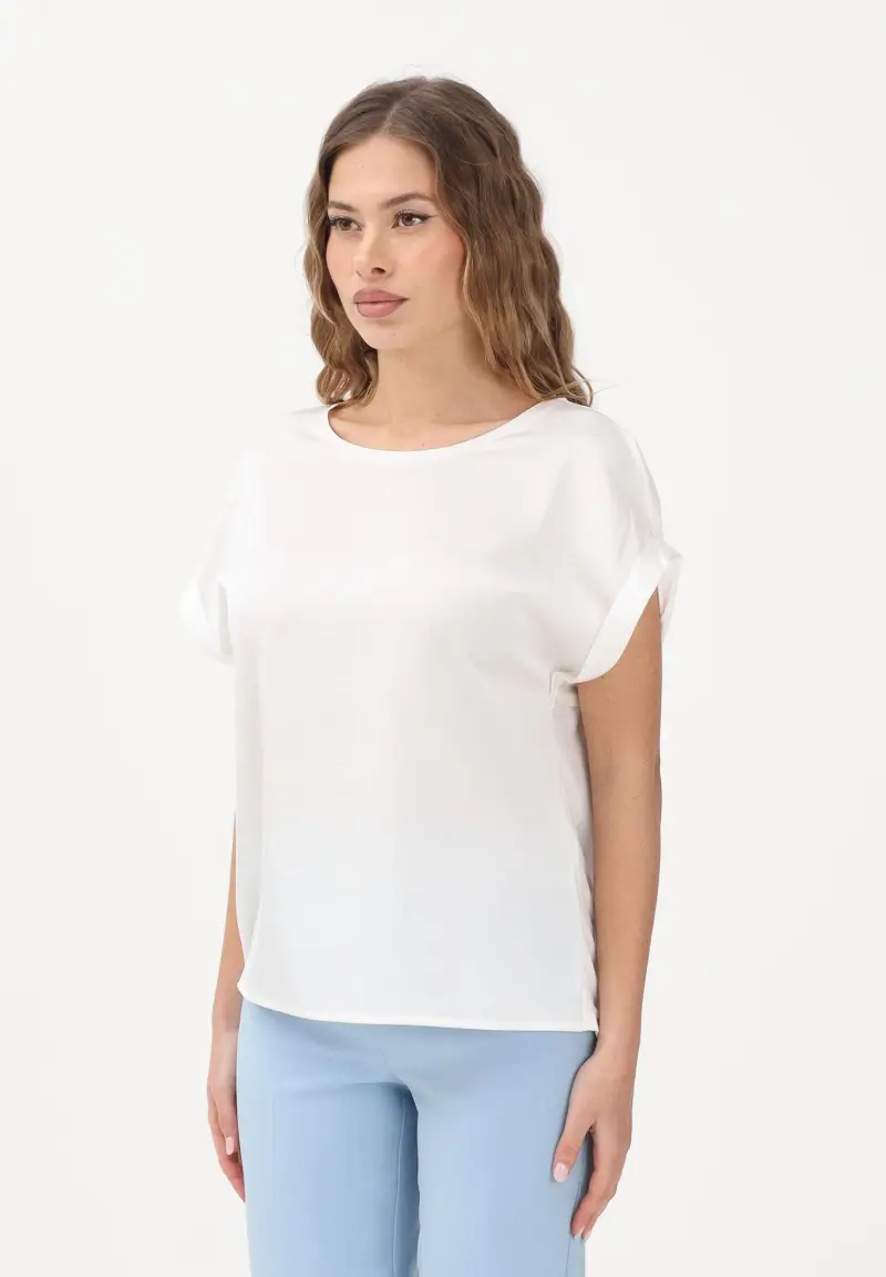 Blusa a manica corta bianca da donna