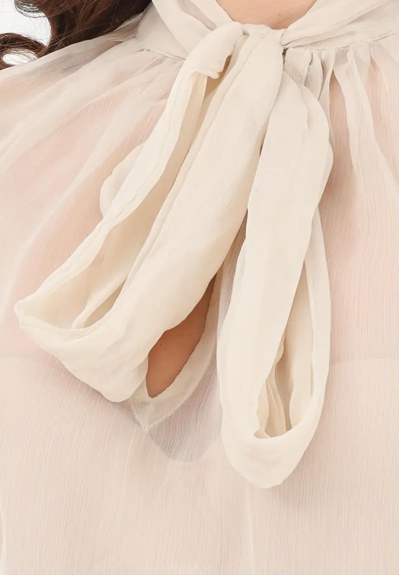 Blusa beige da donna miniatura 3