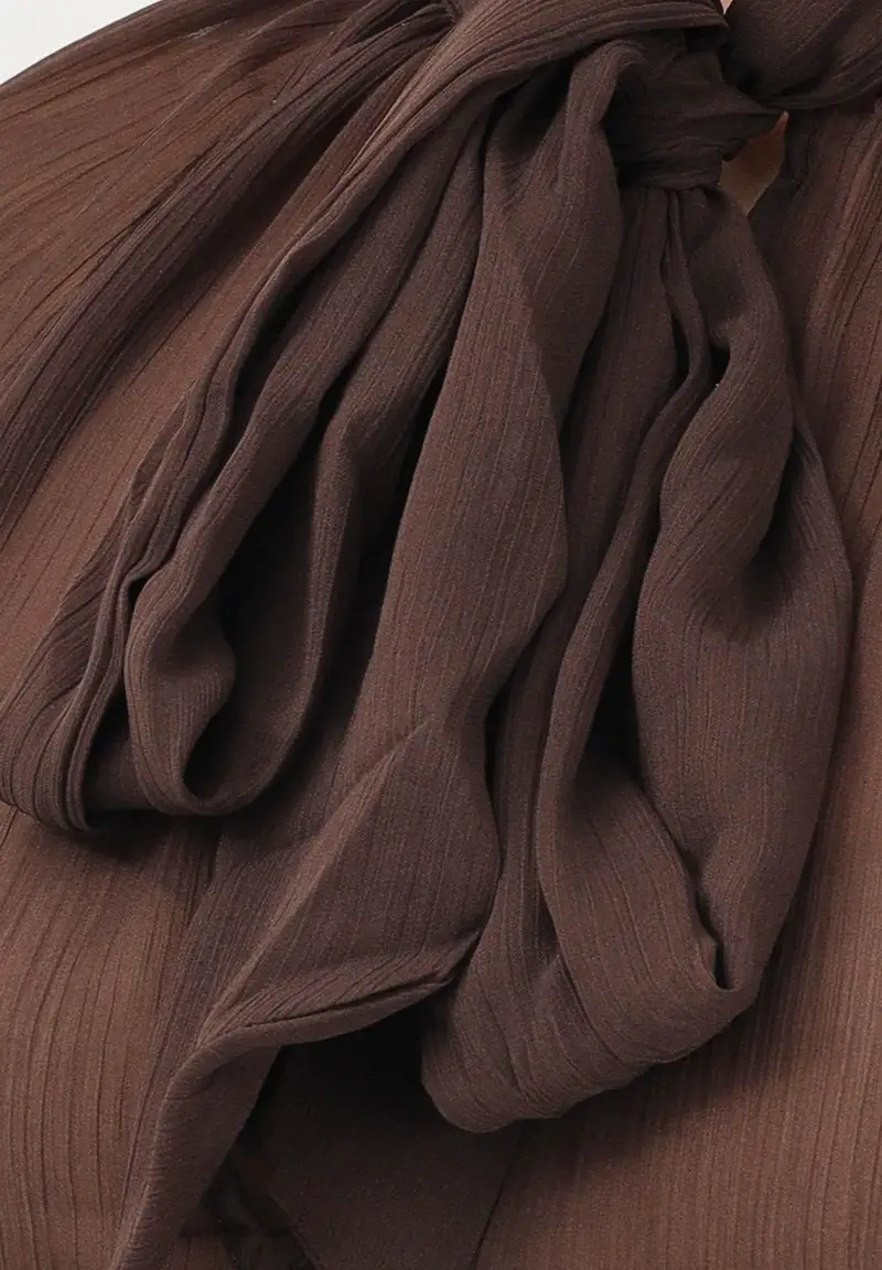 Blusa marrone da donna miniatura 3