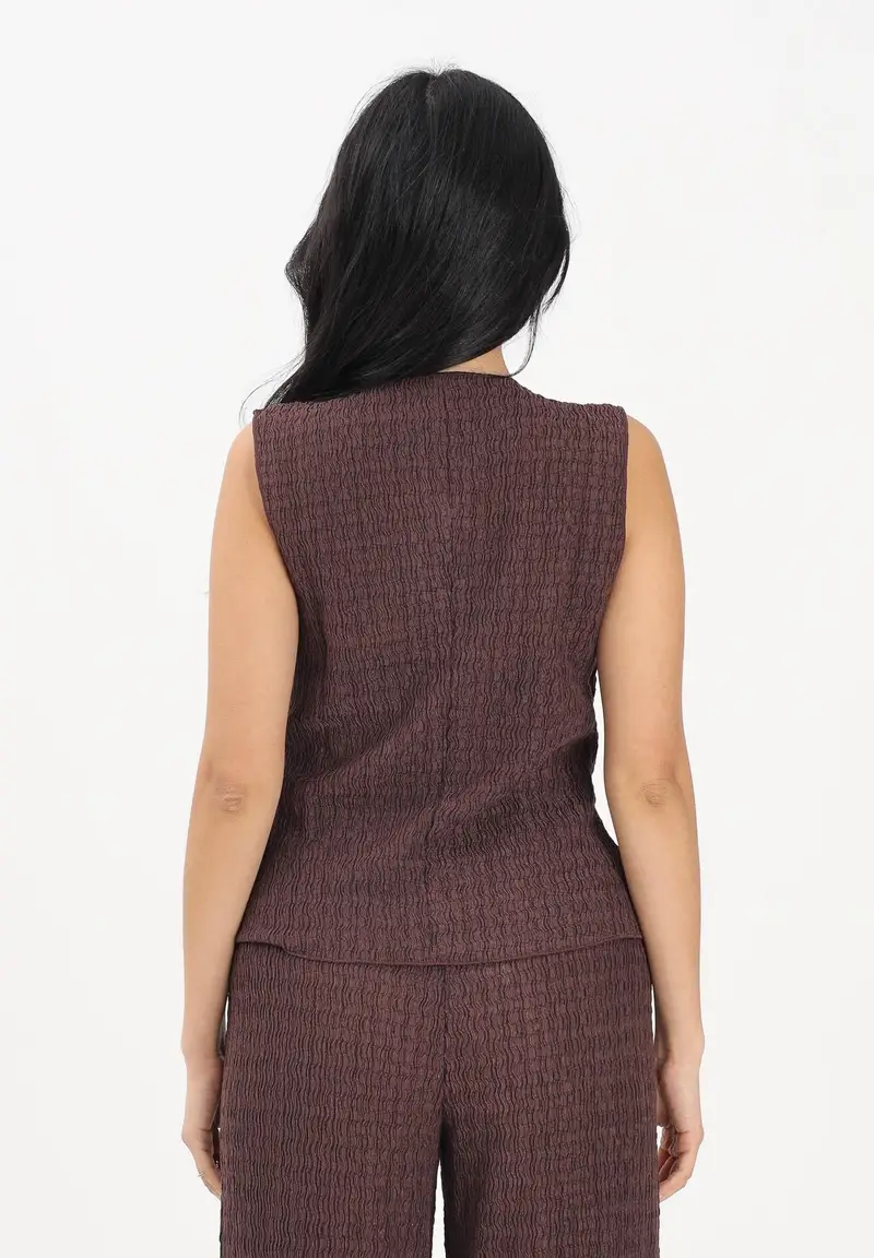 Canotta marrone da donna miniatura 3