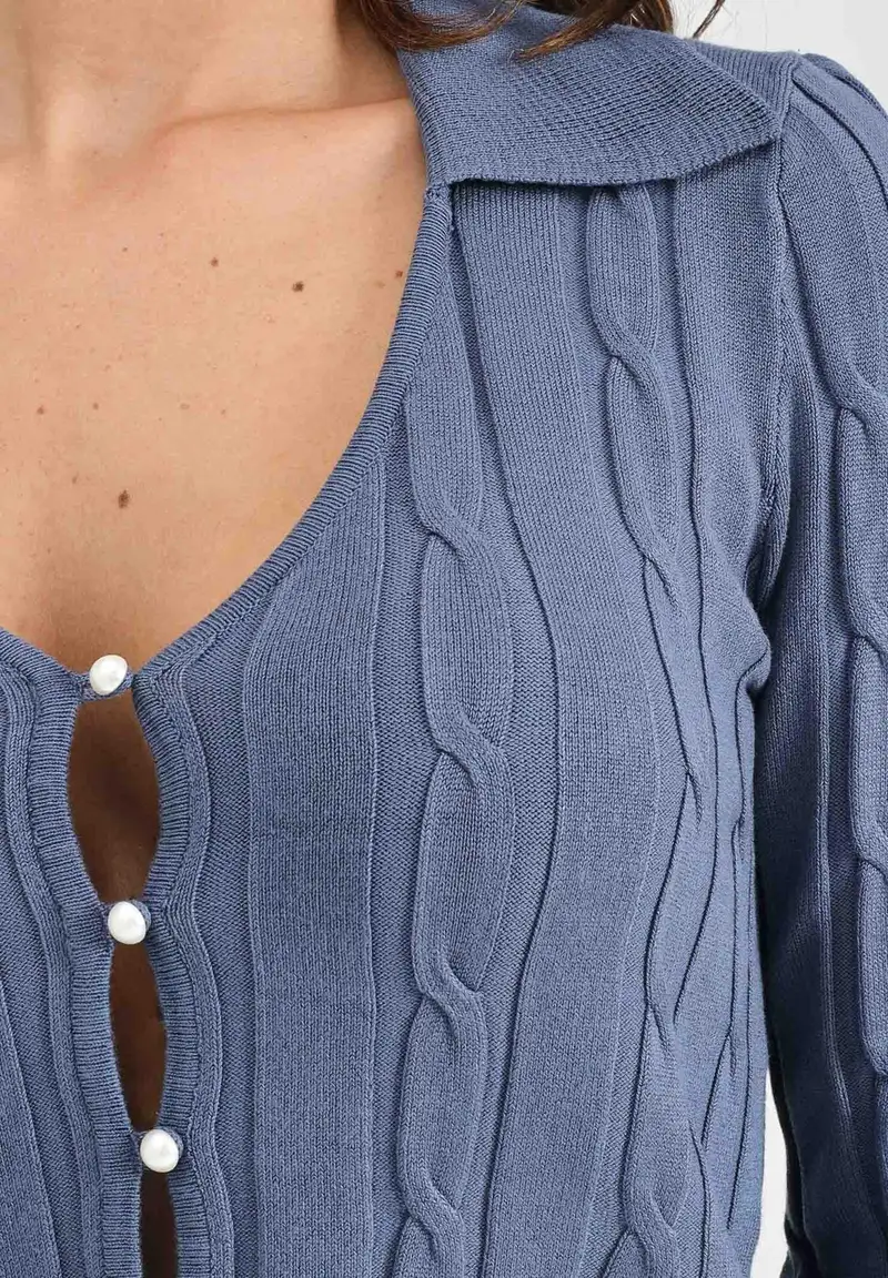 ONLY Cardigan Donna Blu 1144472 miniatura 2