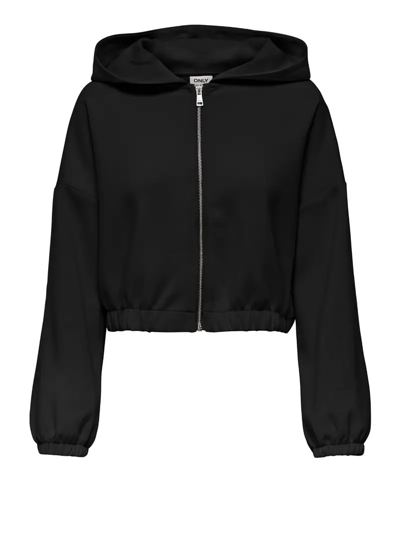 felpa zip only da donna - nero