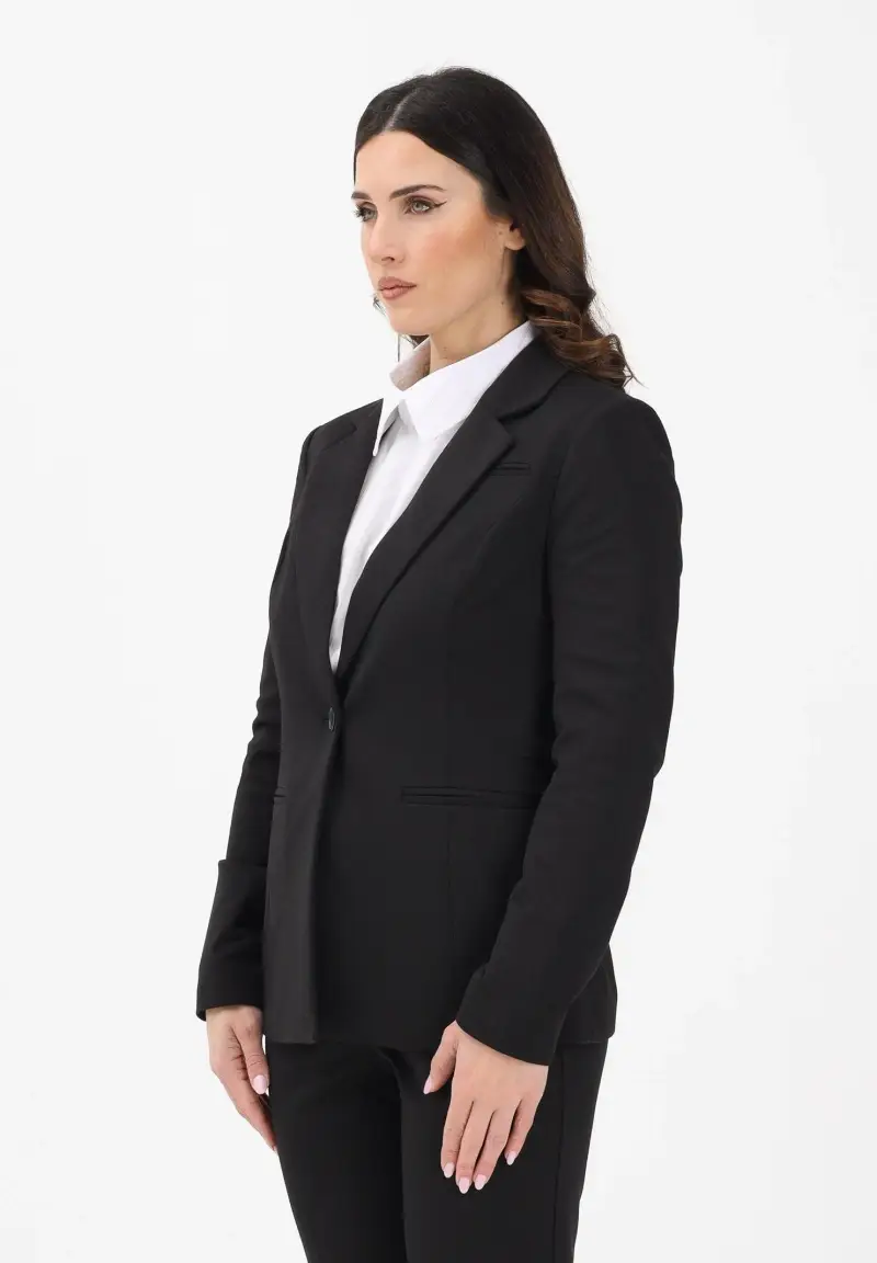 Giacca monopetto nera da donna