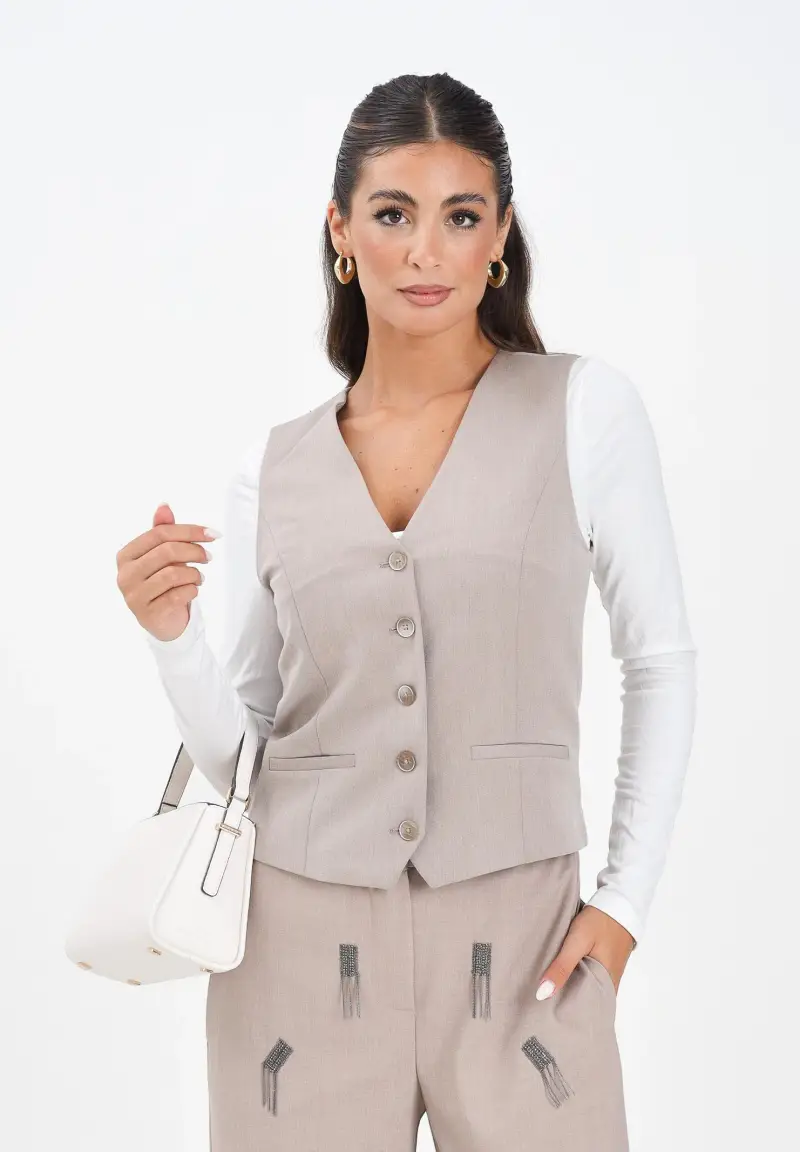 ONLY Gilet Donna Grigio 2817797 miniatura 2