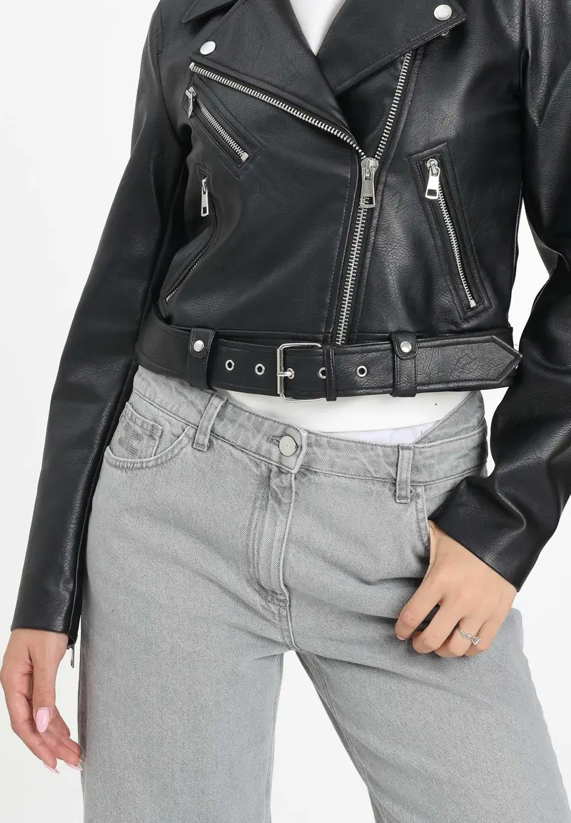 ONLY Giubbotto in ecopelle nero da donna miniatura 2