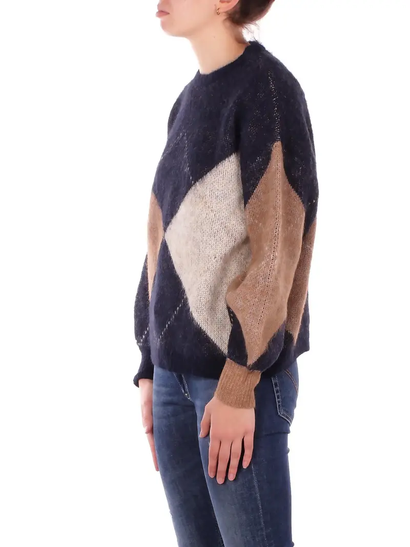 Maglia Donna ONLY Blue Onlnoeme life ls jq o-neck knt miniatura 2