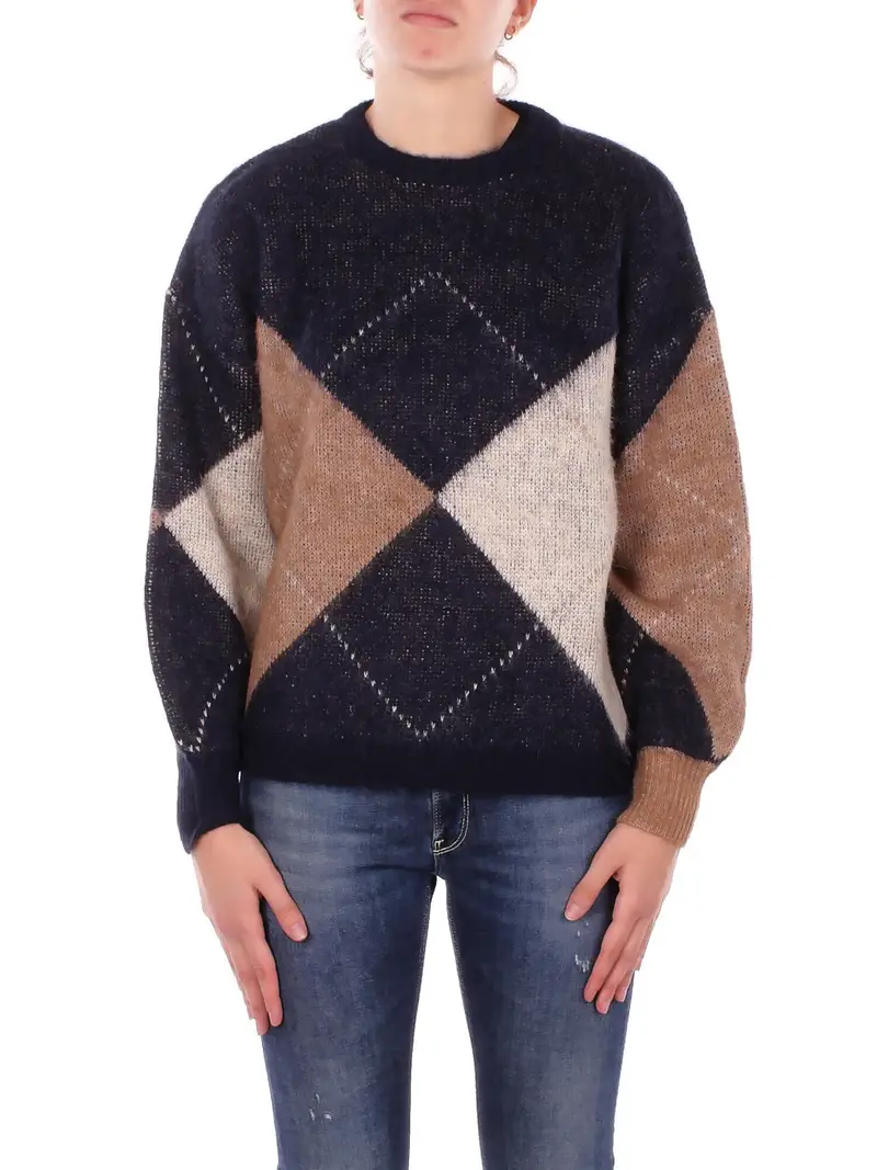 Maglia Donna ONLY Blue Onlnoeme life ls jq o-neck knt