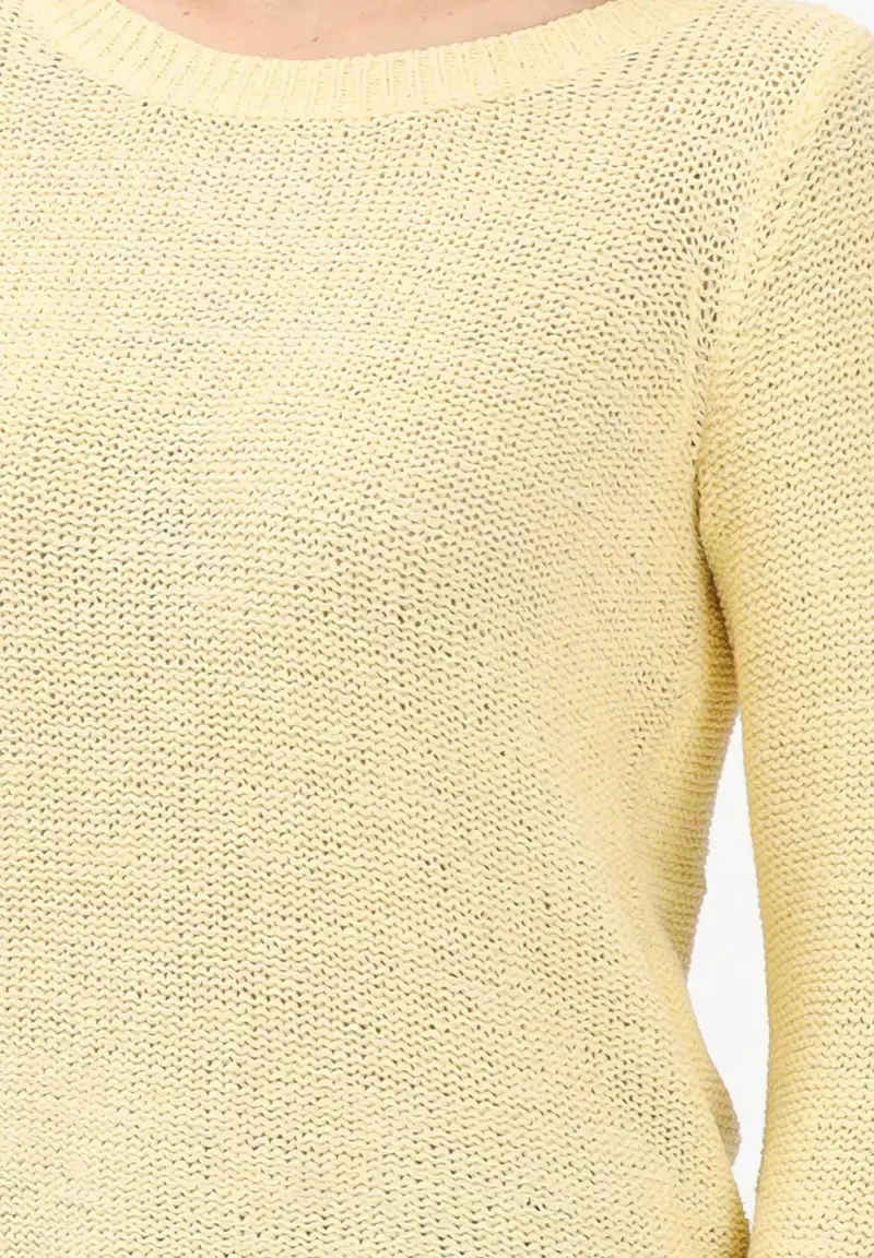 Maglioncino girocollo giallo da donna miniatura 3