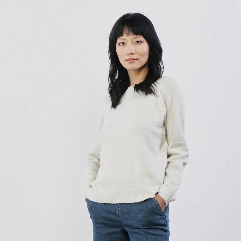 Maglione bianco in tinta unita