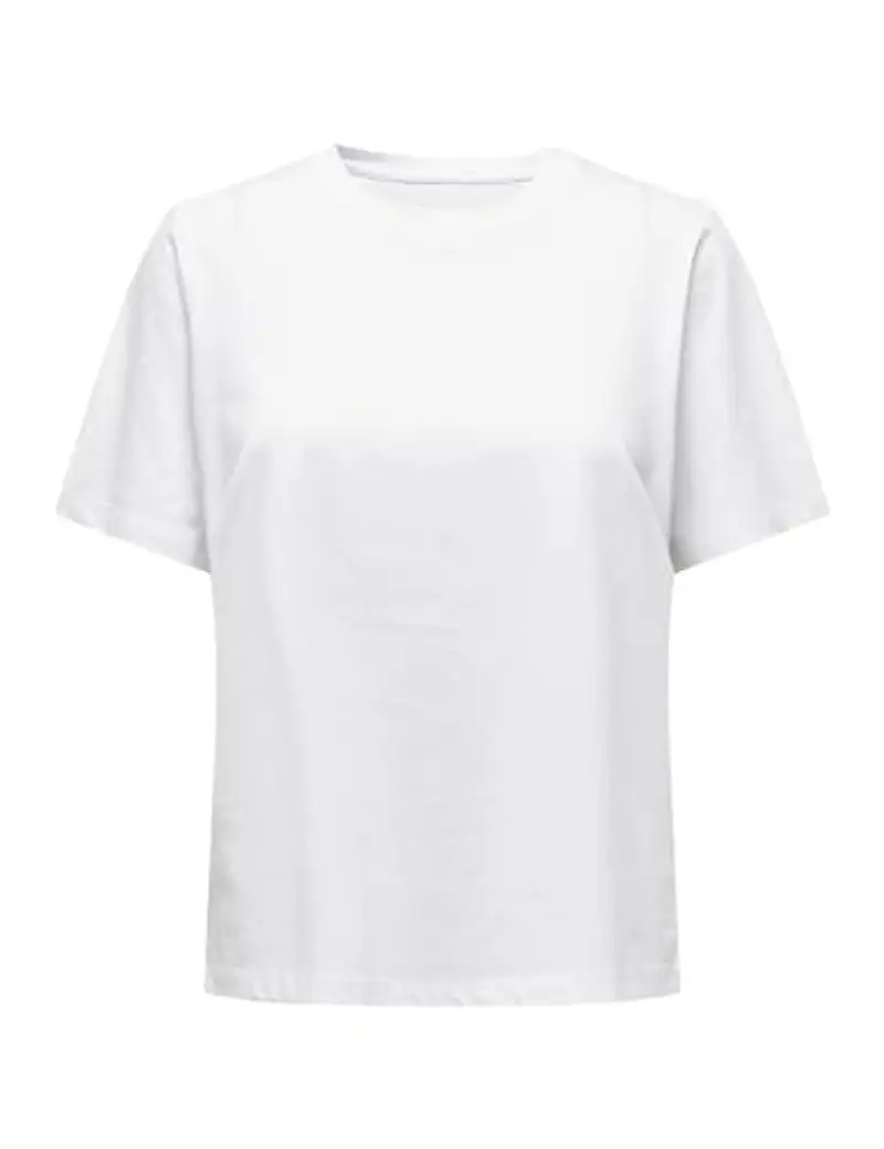 ONLY Maglietta Scollo Tonda Donna Bianco