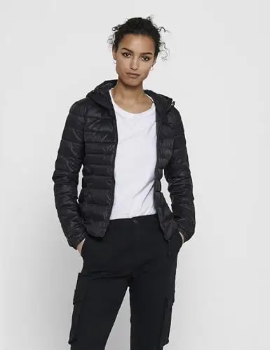 ONLY Onltahoe Hood Jacket Otw Noos, Giacca Donna, Nero (Black Black), 46 miniatura 3