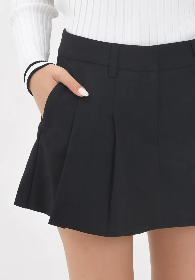 ONLY Pantagonna nero a pieghe da donna miniatura 2