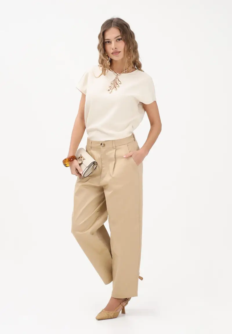 Pantalone chino beige da donna miniatura 2