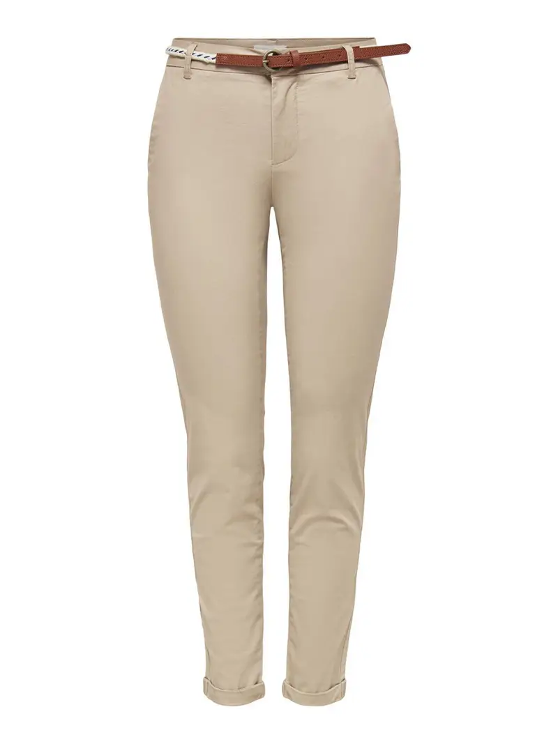pantalone chino only biana belt da donna - beige