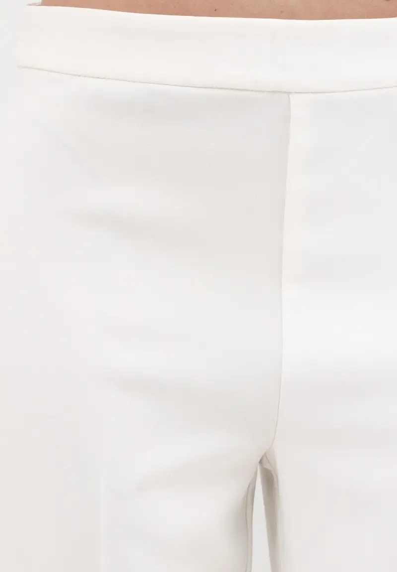 Pantalone cropped panna da donna miniatura 3