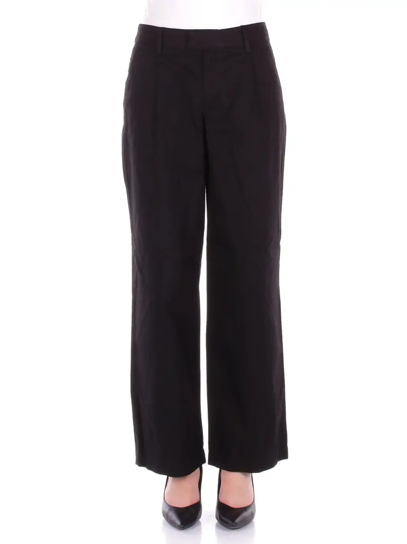 Pantalone Donna ONLY Nero Onlcarrie mw wide pleat chino