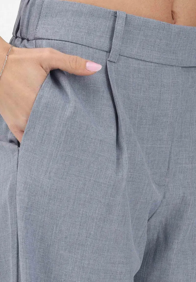 Pantalone elegante azzurro polvere da donna miniatura 3