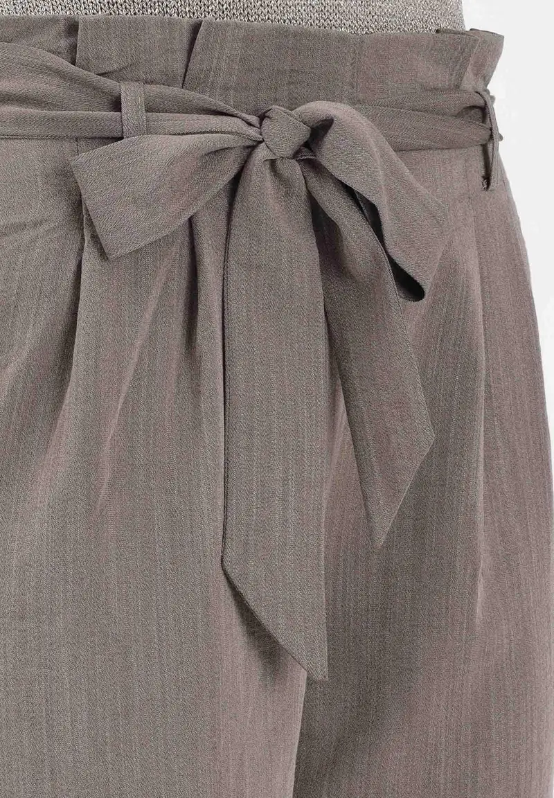 Pantalone elegante fango da donna con girovita a caramella miniatura 3