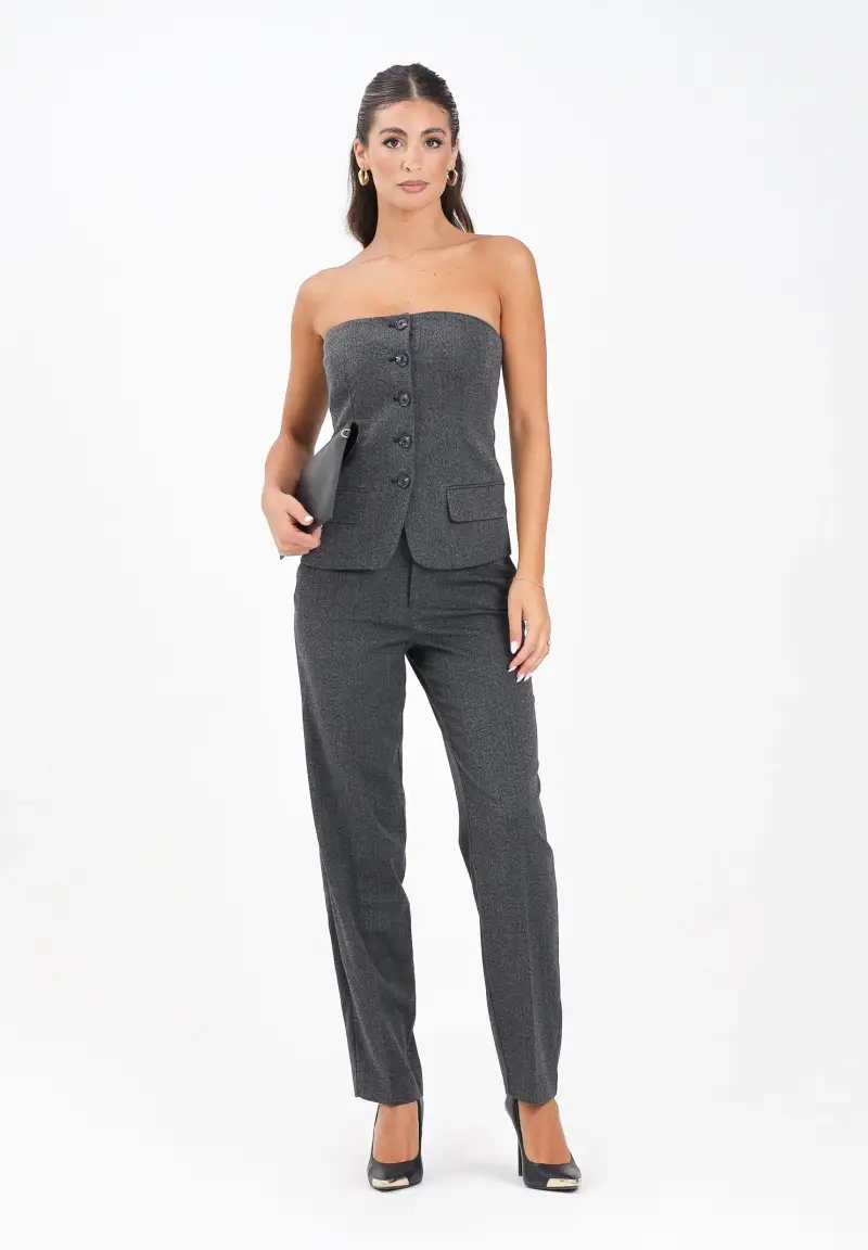 Pantalone elegante grigio da donna miniatura 2
