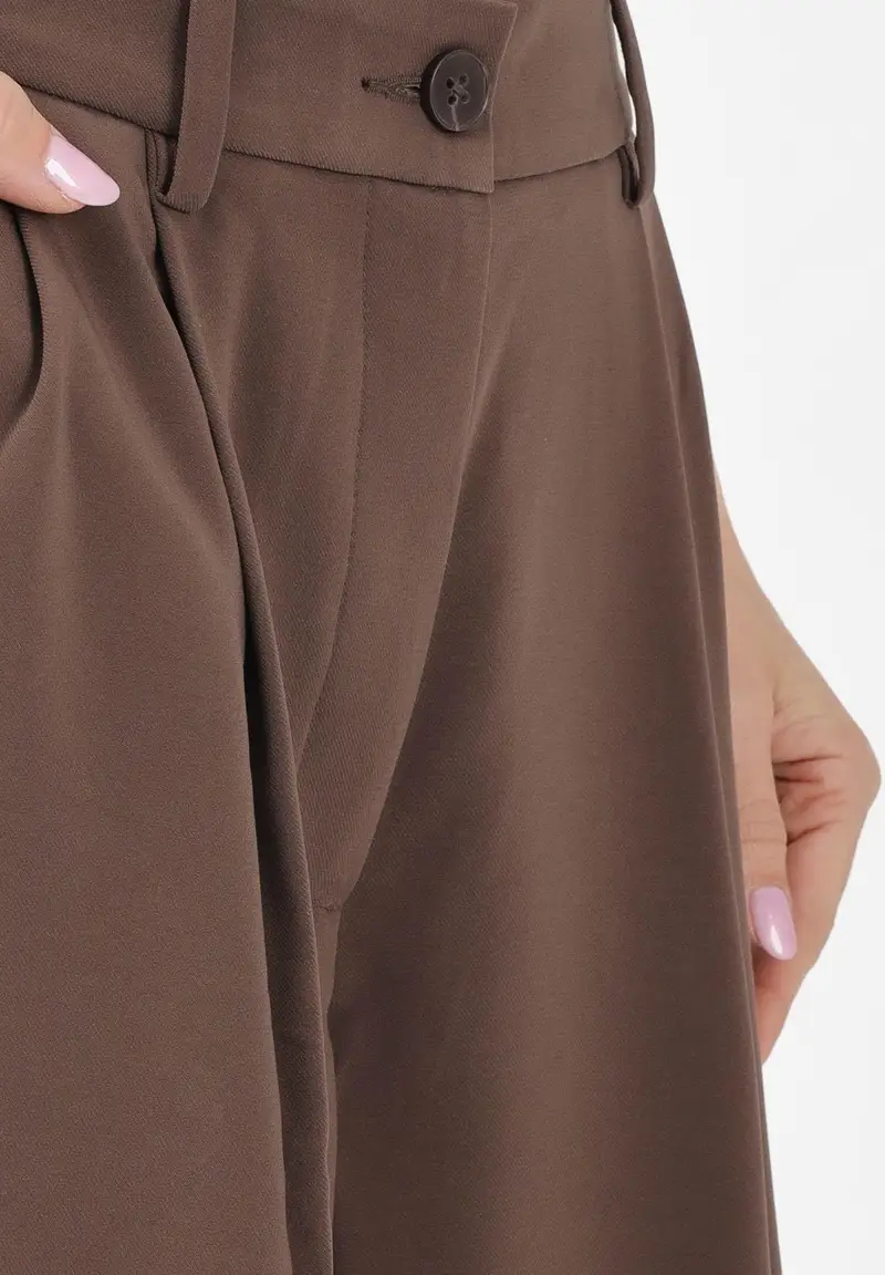 Pantalone elegante marrone da donna miniatura 3