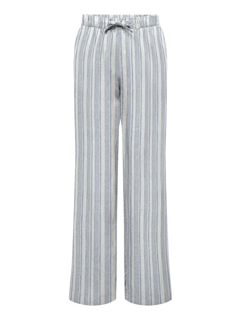 pantalone palazzo only caro mw linen da donna - avorio celeste