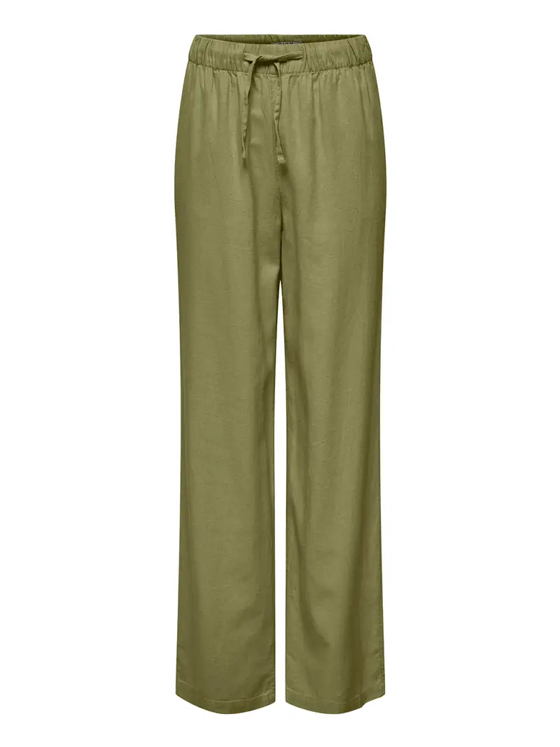 pantalone palazzo only caro mw linen da donna - verde