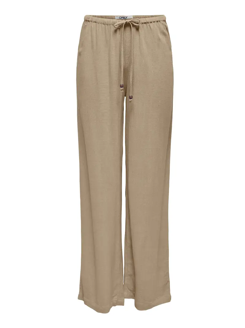 pantalone straight only solvi mw linen da donna - beige