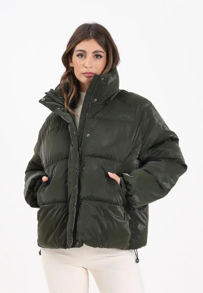 Piumino verde militare da donna miniatura 2