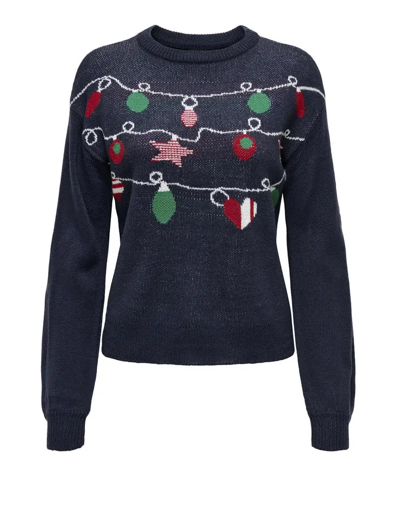 pullover only xmas balloon da donna - blu