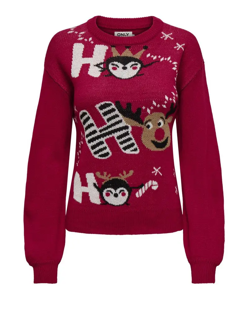 pullover only xmas balloon da donna - rosso