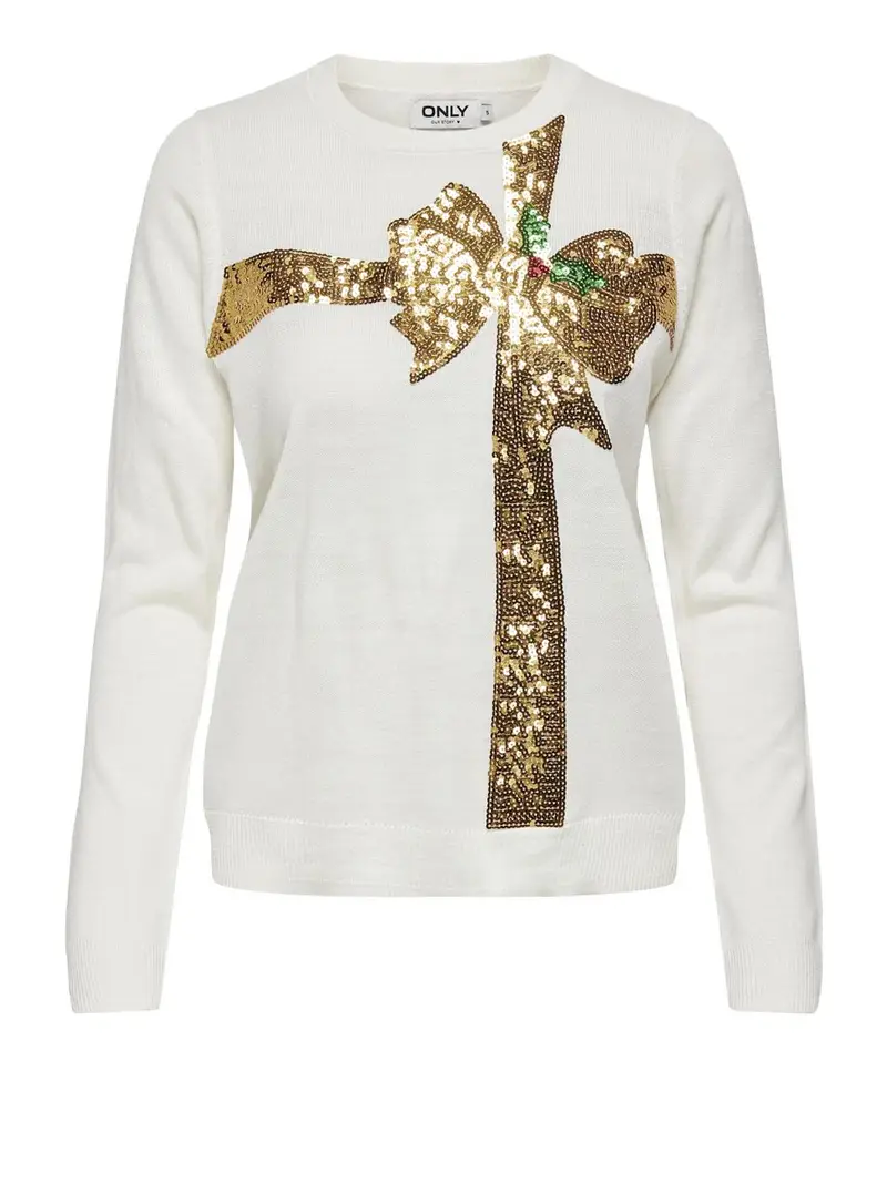 pullover only xmas da donna - bianco