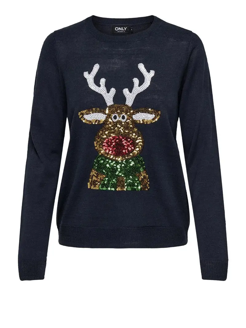 pullover only xmas da donna - blu