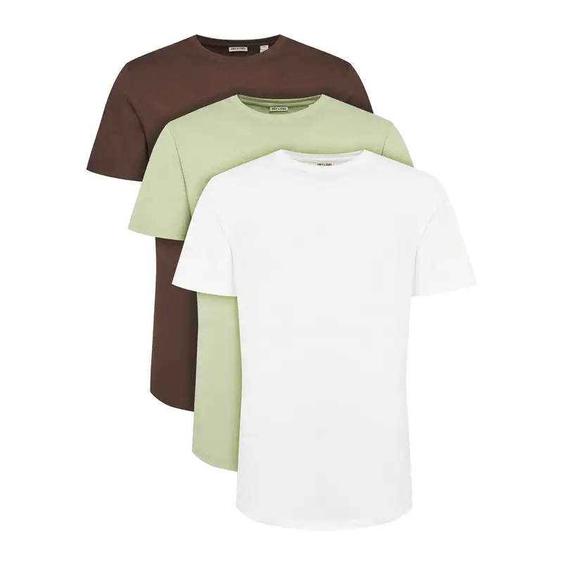 Set di 3 T-shirt Jeff 22034548 Verde Regular Fit