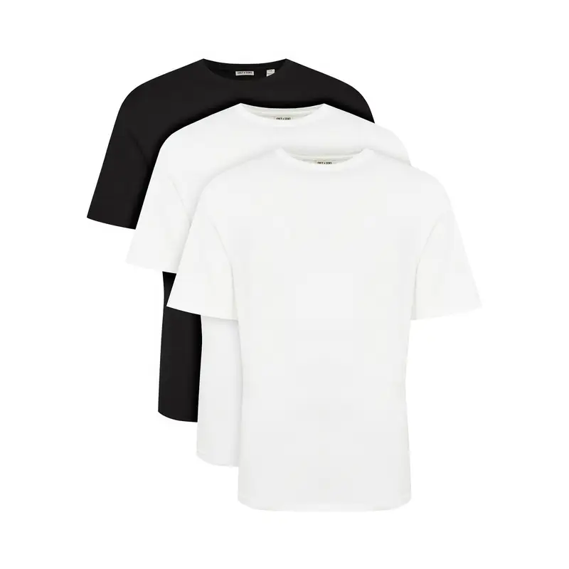 Set di 3 T-shirt Jeff 22034550 Bianco Relaxed Fit