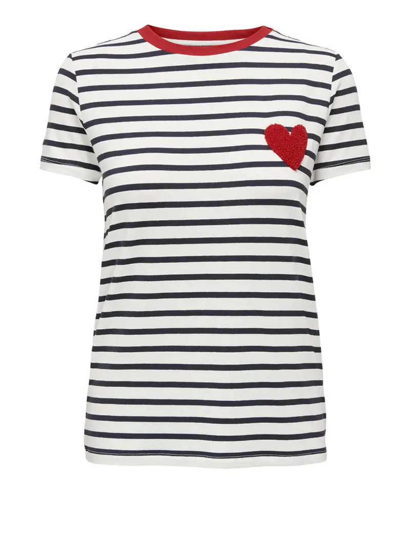 t-shirt only heart life da donna - bianco