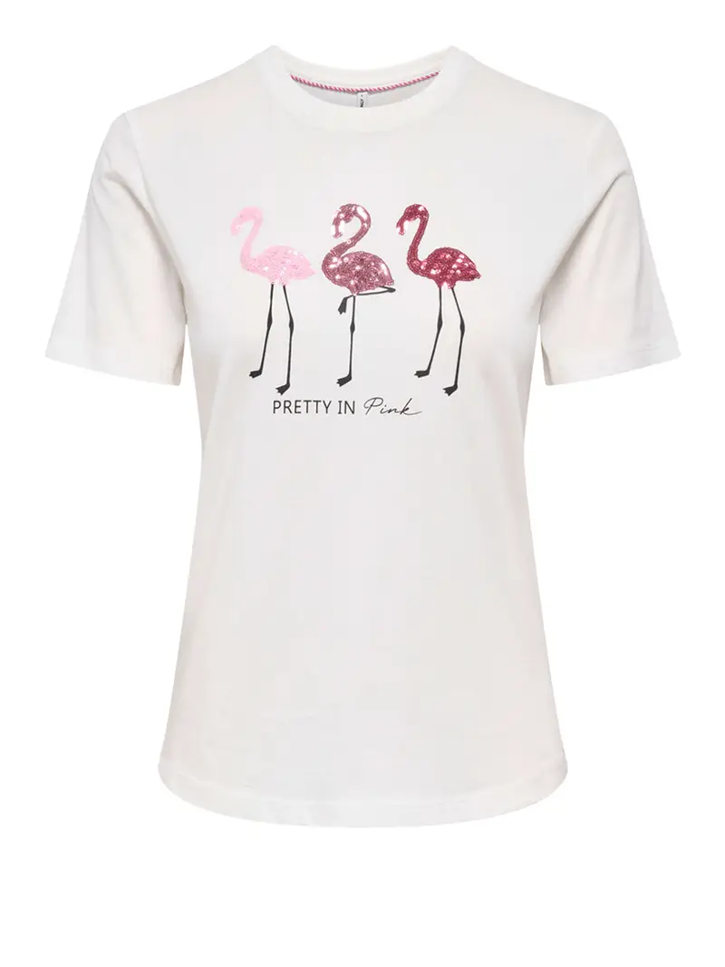 t-shirt only kita da donna - bianco