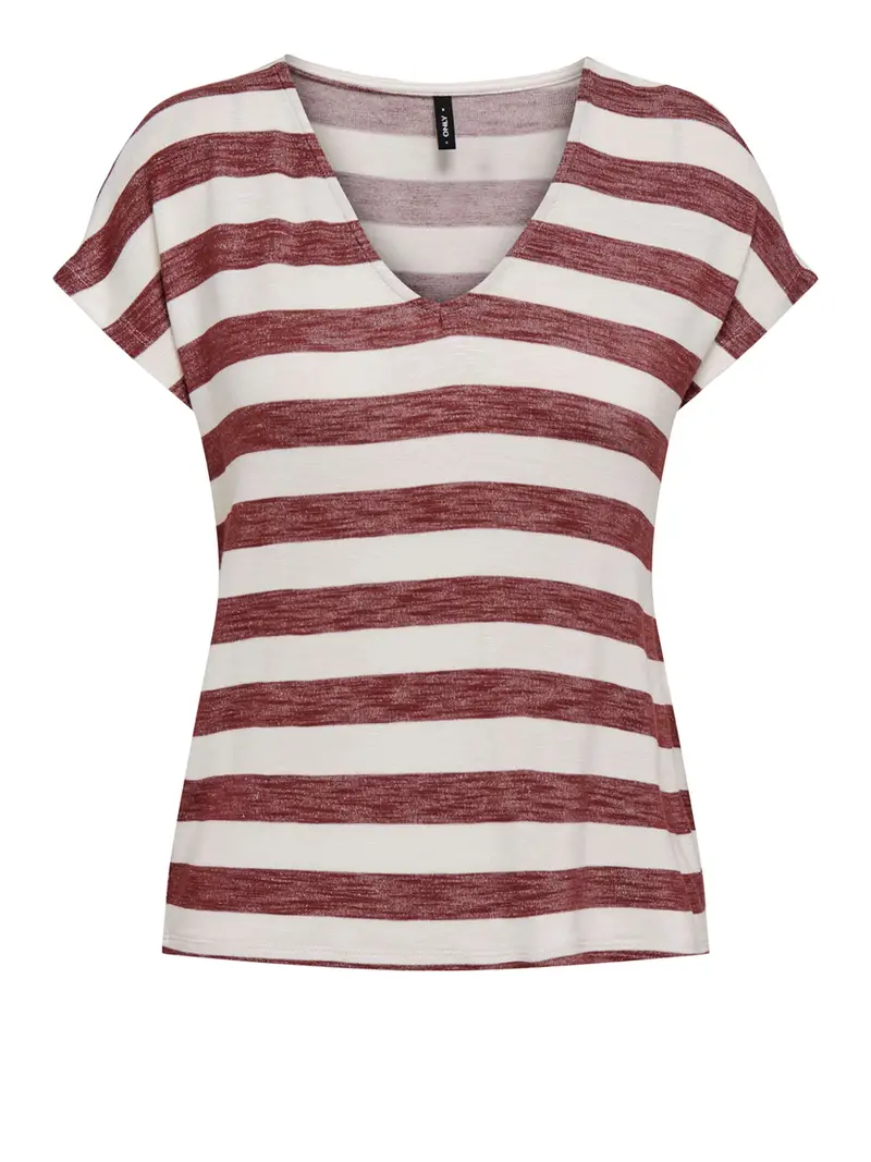t-shirt only lira da donna - rosso bianco