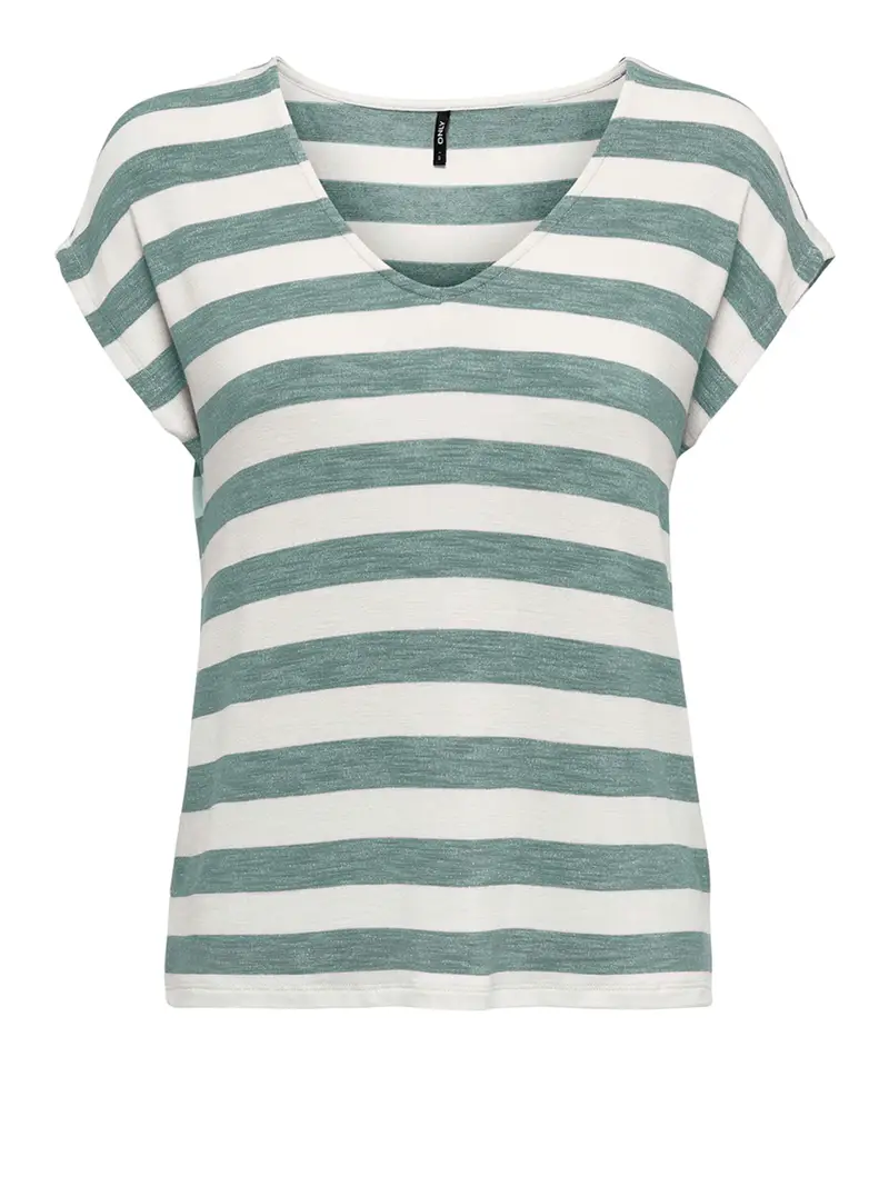t-shirt only lira da donna - verde bianco