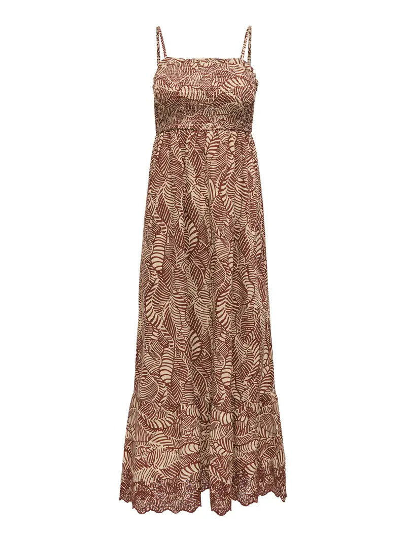 vestito longuette only lou life emb smock da donna - beige