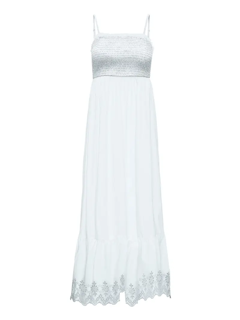 vestito longuette only lou life emb smock da donna - bianco