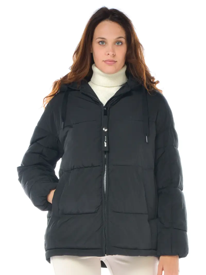 giaccone da donna Oof over con cappuccio NERO