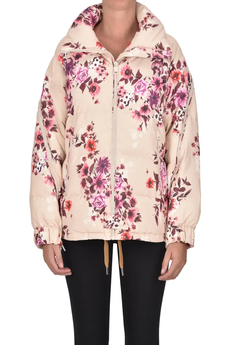 Piumino ecofriendly stampa floreale Beige